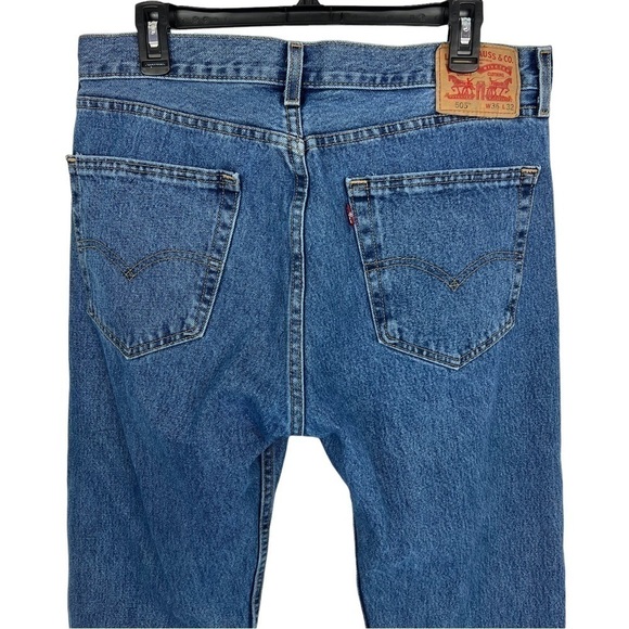 LEVI’S STRAUSS 505 Men’s Blue Jeans Sz W36”/L32” Pockets 100% Cotton - Picture 4 of 8